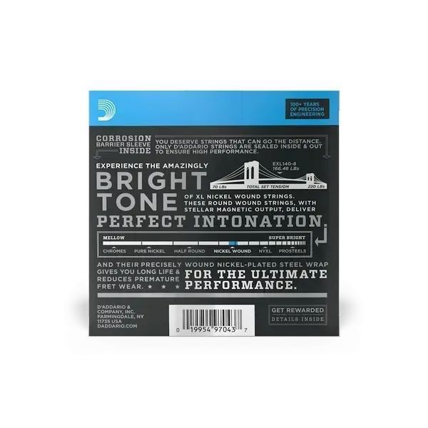 Струни для електрогітари D'ADDARIO EXL140-8 XL Nickel Wound Light Top/Heavy Bottom 8-String (10-74) 28765 фото