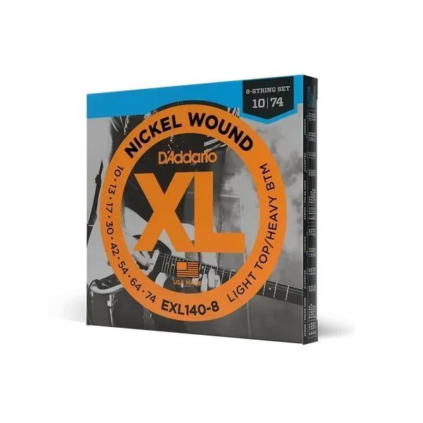 Струни для електрогітари D'ADDARIO EXL140-8 XL Nickel Wound Light Top/Heavy Bottom 8-String (10-74) 28765 фото