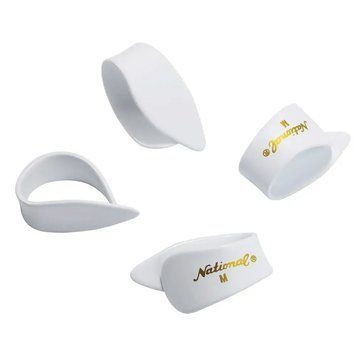 Набір медіаторів D'addario National Finger Picks - White Celluloid, Medium, 4 pack 39656 фото