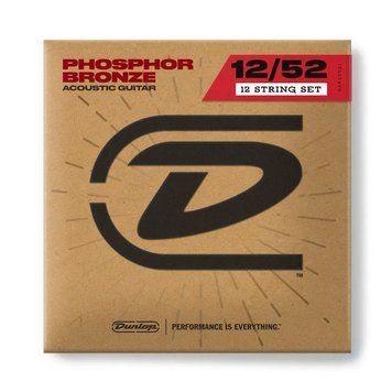 Струни для акустичної гітари DUNLOP DAP1252J Phosphor Bronze Acoustic Guitar 12-Strings SET (12-52) 27770 фото