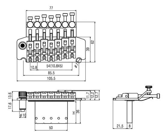 Floyd Rose Бридж/тремоло PAXPHIL BL007 CR 21685 фото