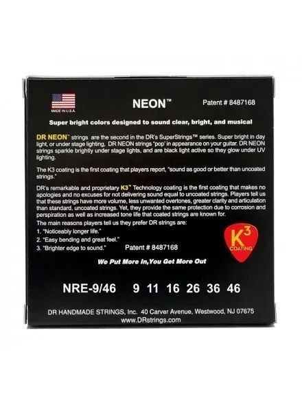 Струни для електрогітари DR Strings Neon Red Electric - Light Heavy (9-46) 40767 фото