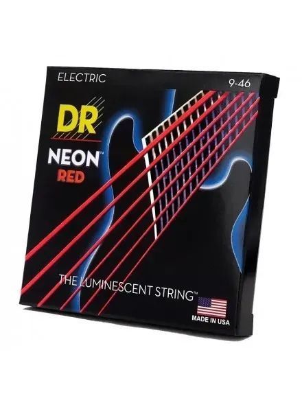 Струни для електрогітари DR Strings Neon Red Electric - Light Heavy (9-46) 40767 фото