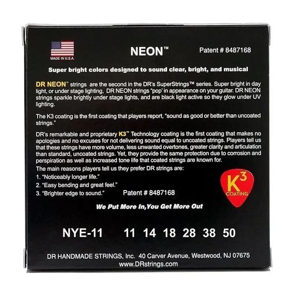Струни для електрогітари DR Strings Neon Yellow Electric - Heavy (11-50) 40765 фото