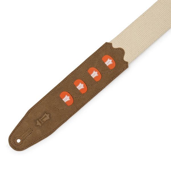 Гітарний ремінь Levy's MC2PH-NAT 2&Prime; Natural Cotton Pick Holder Guitar Strap 40446 фото