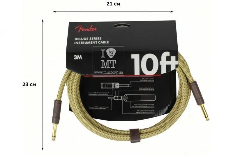 Кабель інструментальний Fender Cable Deluxe Series 10' Tweed 228463 фото