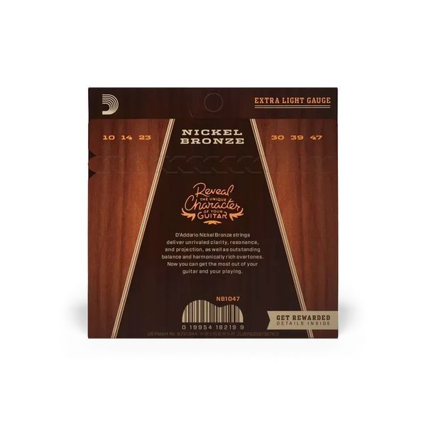 Струни для акустичної гітари D'ADDARIO NB1047 Nickel Bronze Extra Light (10-47) 33485 фото