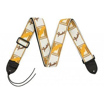 Ремінь гітарний Fender 2 Monogrammed White Brown Yellow Strap 14488 фото
