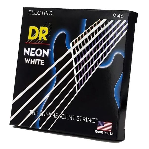 Струни для електрогітари DR Strings NEON White Electric - Light Heavy (9-46) 40755 фото