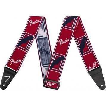 Ремінь гітарний Fender 2" Weightless Monogrammed Red/White/Blue 230249 фото