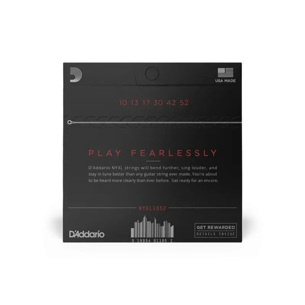 Струни для електрогітари D'ADDARIO NYXL1052 Light Top/Heavy Bottom (10-52) 32267 фото
