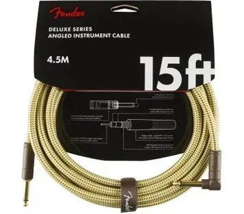 Кабель інструментальний FENDER CABLE DELUXE SERIES 15' ANGLED TWEED 228454 фото