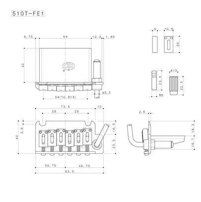 Бридж/тремоло GOTOH 510T-FE1 C 33738 фото
