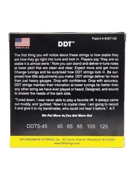 Струни для бас-гітари DR Strings DDT Drop Down Tuning Bass 5-String - Medium (45-125) 40837 фото