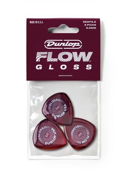 Набір медіаторів Dunlop Flow Gloss Pick 3.0MM 39278 фото