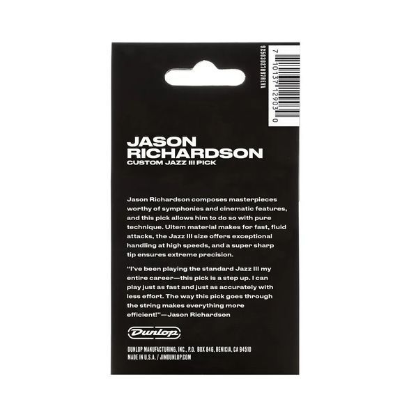 Набір медіаторів Dunlop Jason Richardson Custom Jazz III Pick 40147 фото