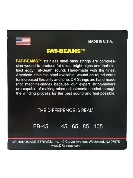 Струни для бас-гітари DR Strings Fat-Beams Bass - Medium (45-105) 40828 фото