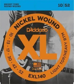 Струни для електрогітари D'ADDARIO EXL140 XL Nickel Wound Light Top/Heavy Bottom (10-52) 19640 фото